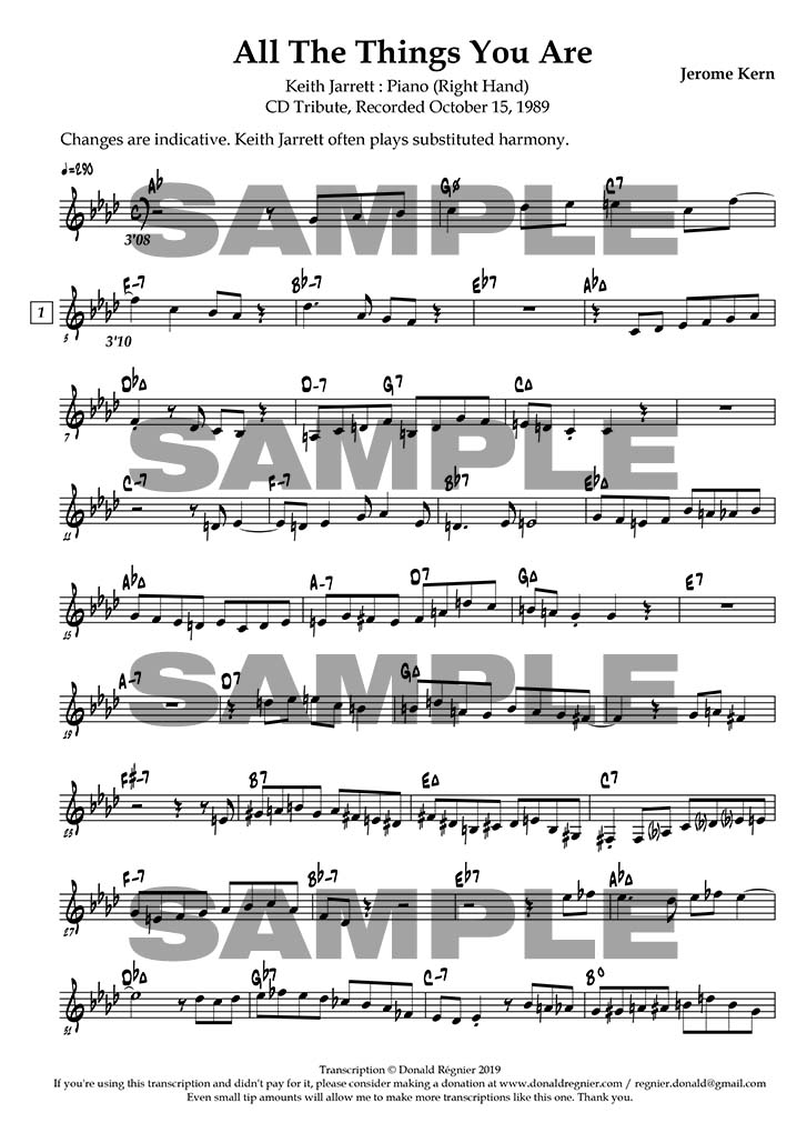 my song sheet music keith jarrett pdf