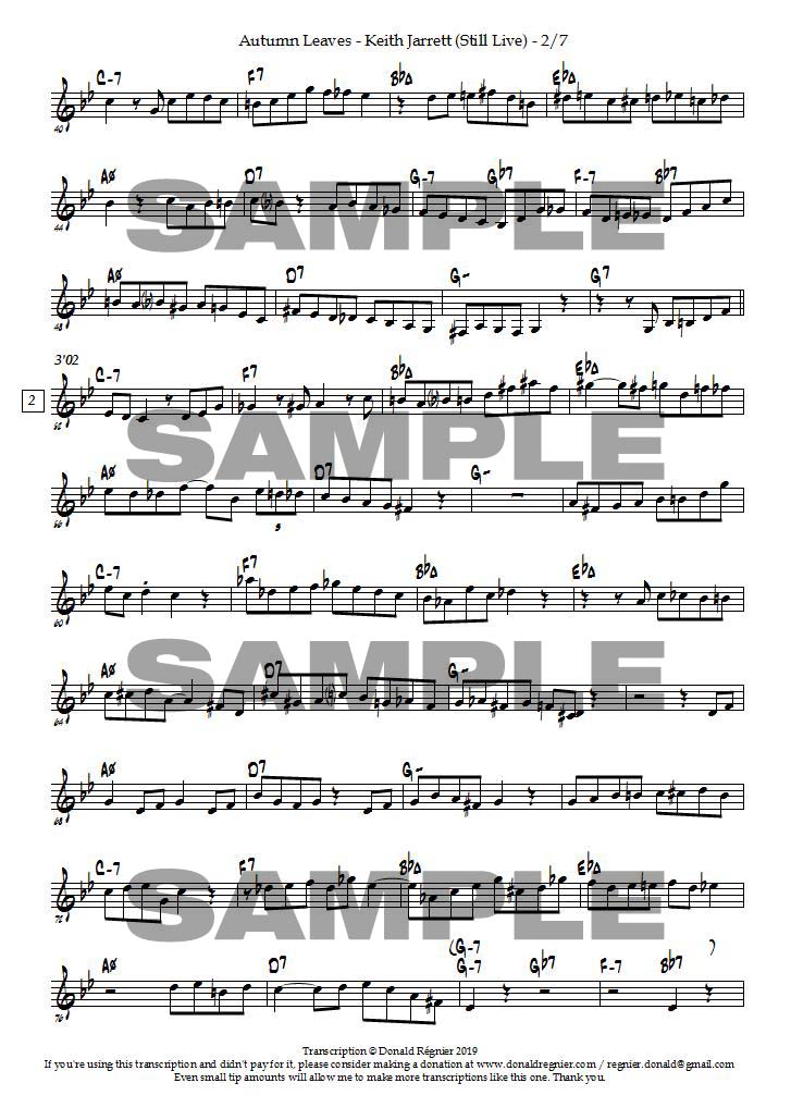 Keith Jarrett_Autumn Leaves (Still Live)_Sample Page